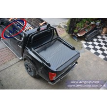 NİSSAN NAVARA ROLLBAR KROM ÜZERİ PİANO BLACK SİYAH BOYALI PASLANMAZ MALZEME